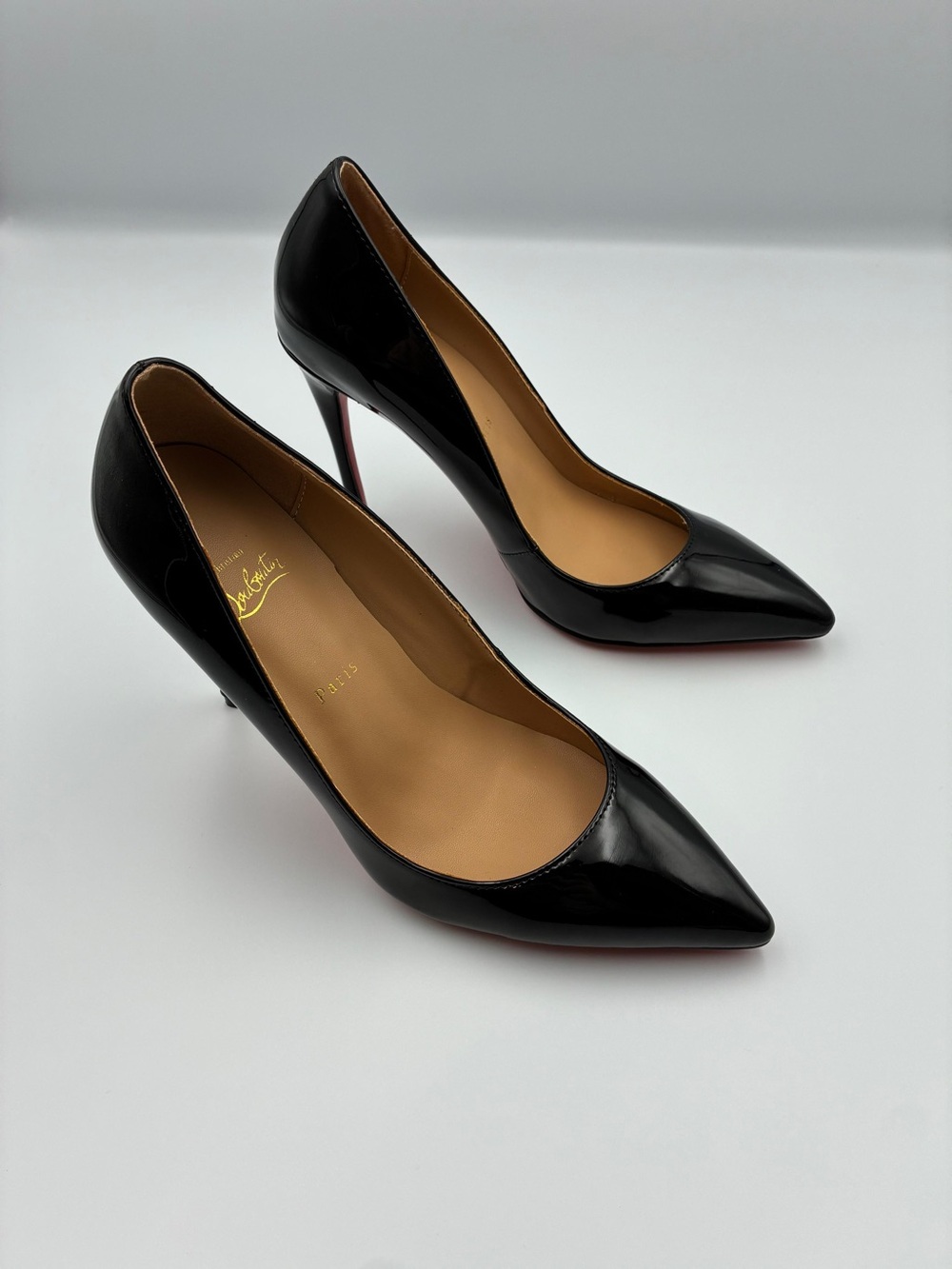 Christian Louboutin La Pigalle 100mm Black Patent Leather Pumps Heels. - Picture 2 of 4